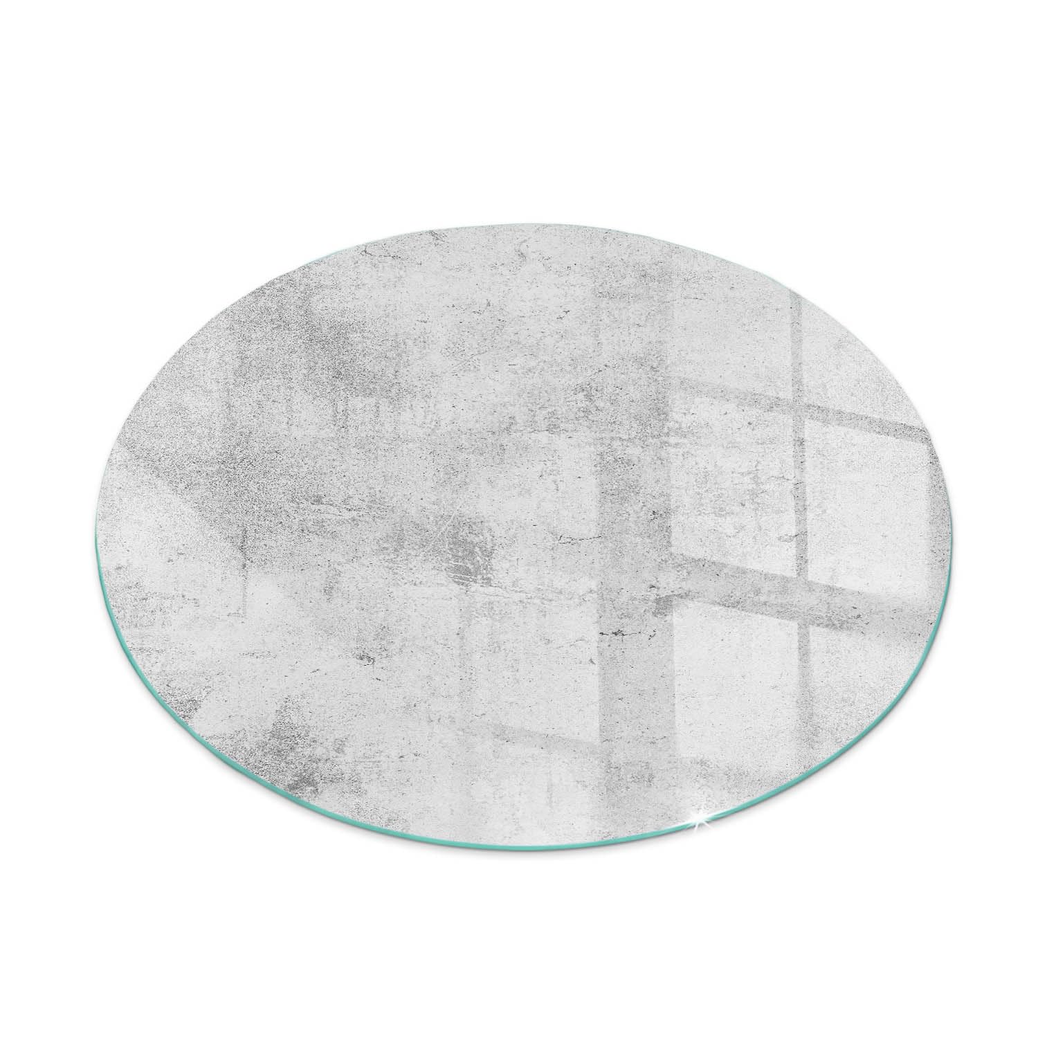 Verre trempé de cheminée ⌀ 80 cm plaque protection étincelles béton brut