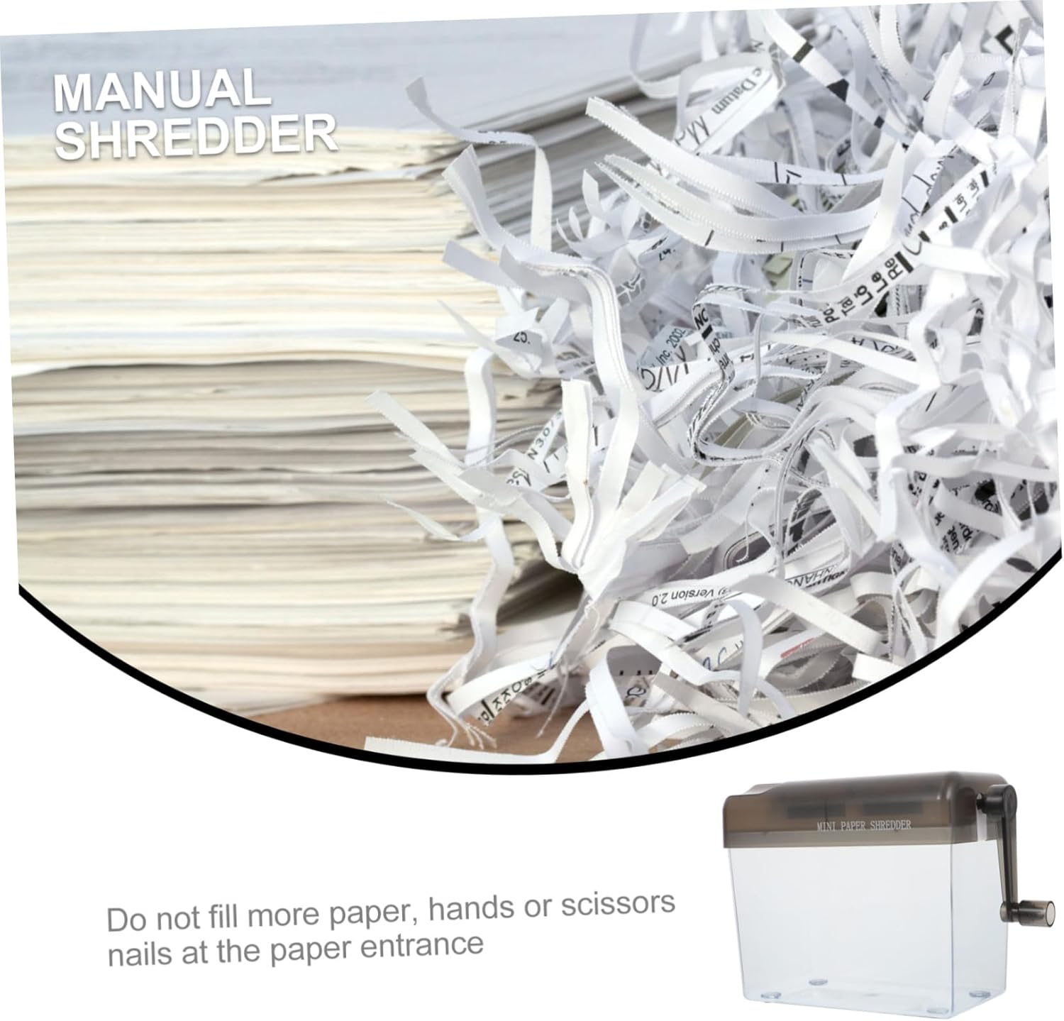 VALICLUD Mini Manual A6 Paper Shredder Portable Handheld Desktop Paper Cutter for Home and Office Document Cutting