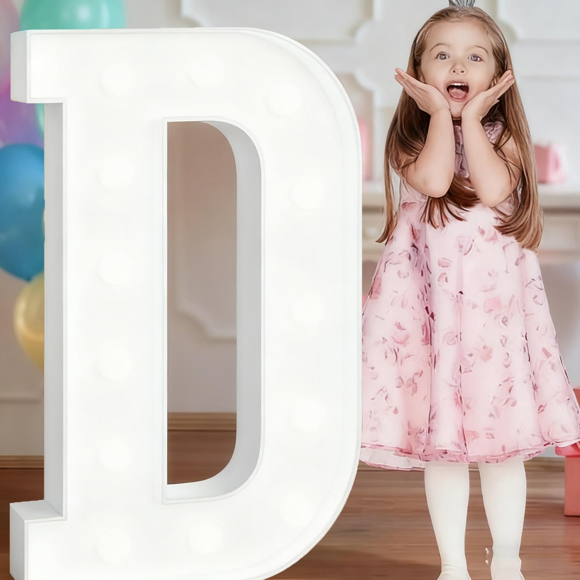 Hbbursts Women's D 4Ft Light Up Wedding Letters Large For Party Ecor, Marquee Birthday Graduation Baby Shower Ecorations, Mosaic Arch Stan Pre-Cut Foam Cardboard(,120Cm)