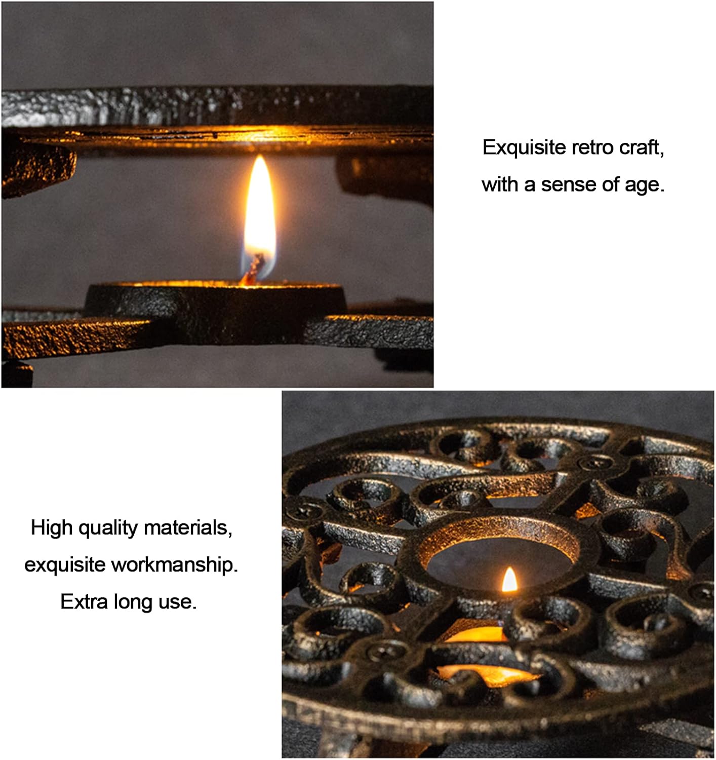 Warmer Teapot Heater for Tea Coffee, Heavy Duty Tealight Warmer Stand for Dishes, Kettles, Mugs or Pots-Bronze