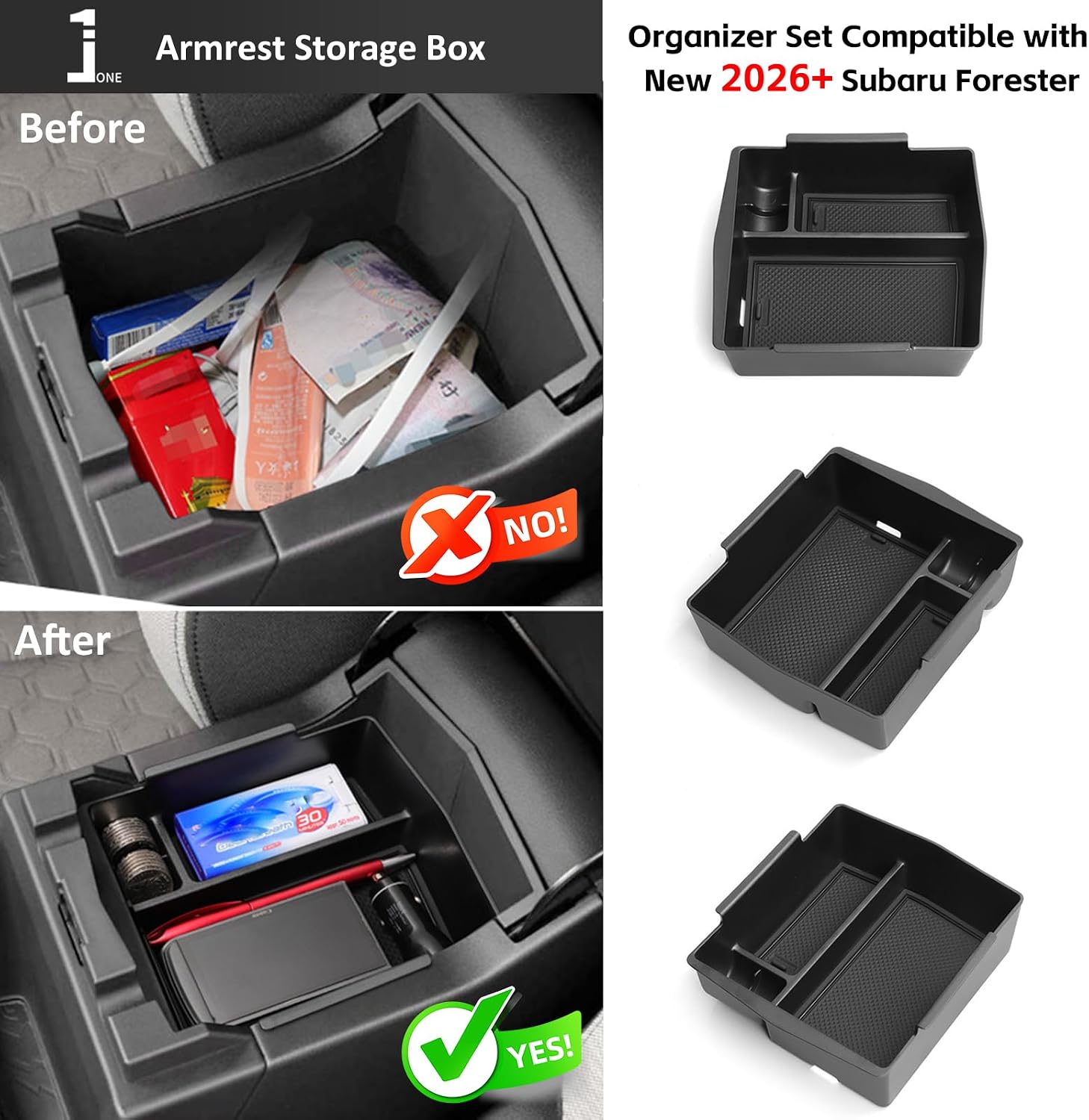 Upgraded for 2026 Subaru Forester Accessories Center Console Organizer 4Pcs