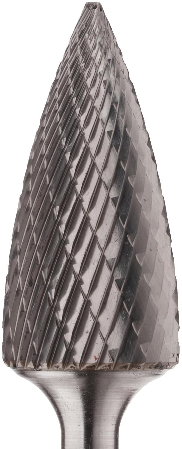 PFERD Carbide Bur - Tree Shape (Pointed), DBL Cut 3/8" x 3/4" x 1/4" Shank, SG-3 - Part 24802
