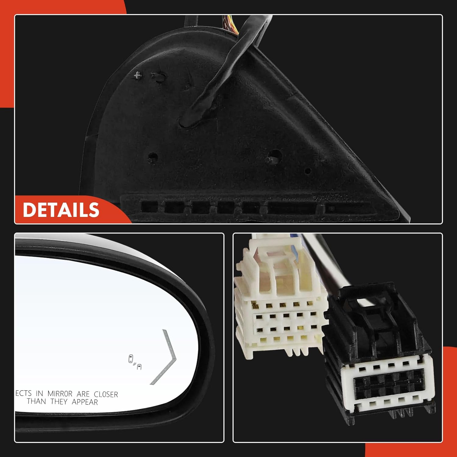 A-Premium Passenger Side Power Door Mirror - Compatible with Chevrolet Tahoe, Suburban 1500 2500 & GMC Yukon, Yukon XL 1500 2500 - Heated Power Folding Chrome w/Blind Spot Detection and Turn Signal