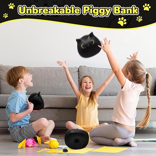 Miniatura 2 de Alcancía de gato, alcancía para niños, alcancía para adultos, caja de dinero, irrompible, alcancía para niñas, banco de dinero de gato negro, para