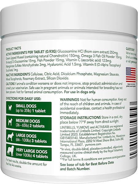 YuMOVE Senior Dog Joint Supplement, Essential Hip & Joint Support for Older Dogs with Glucosamine, Chondroitin, Green Lipped Mussel, Aged 8+, 120 Tablets, Packaging May Vary - 2