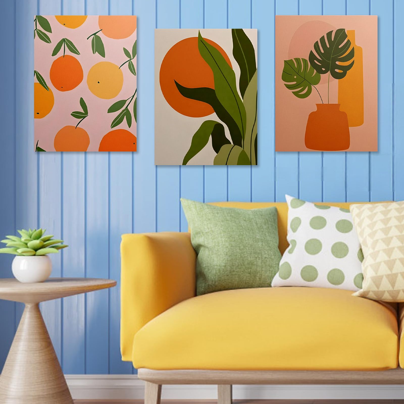prinfantasy Wall Art for Living Room Framed Walls Decor with Botanical Prints Plant Boho Poster Pictures Set of 3 Artwork Decoration for Bathroom Bedroom 0707 - Image 3