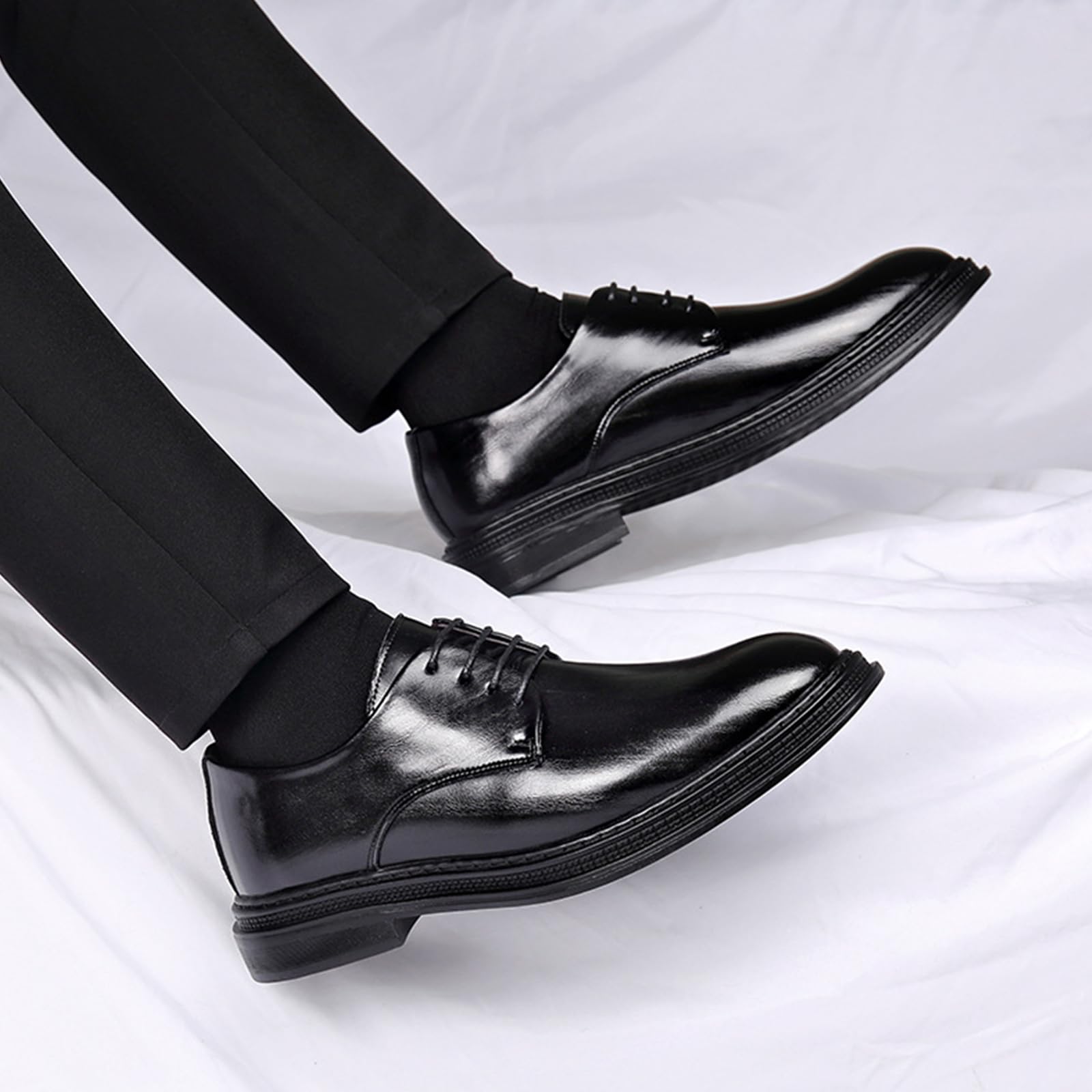 Scarpe Eleganti Uomo Basse Stringate Scarpe da Sposa | A Punta in Pelle Scarpe Formali Classico per Matrimonio Business Abito Oxford