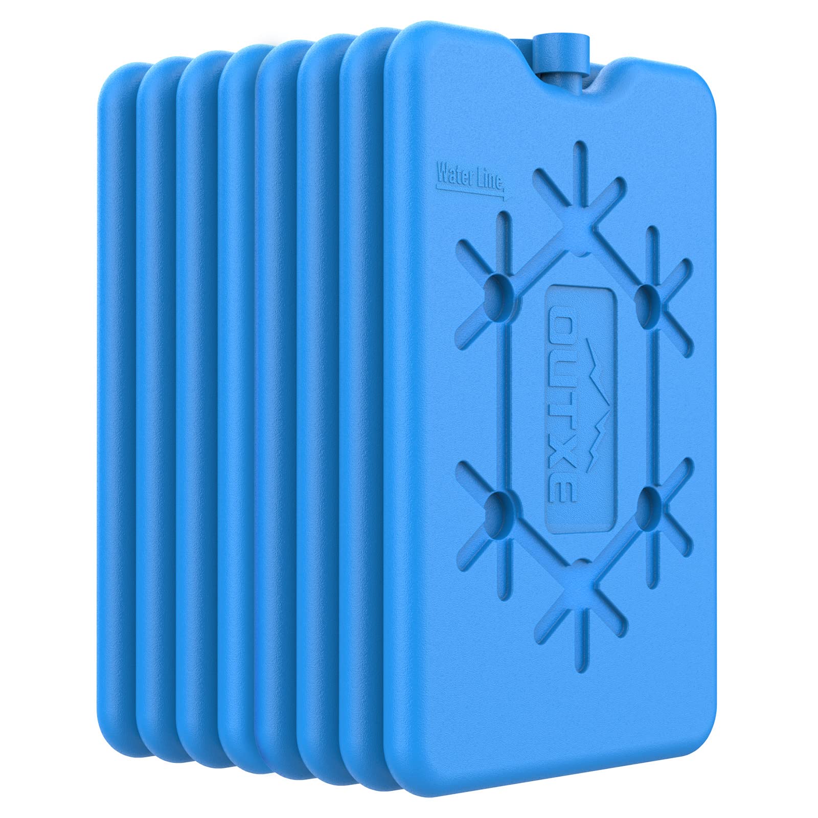 OUTXEIce Packs for Lunch Box - Reusable Ultra-Thin Freezer Packs - Long-Lasting Cool Packs for Coolers, Keep Food Fresh and Cold in Lunch Boxes and breastmilk Bags - 8 Pack (Blue)