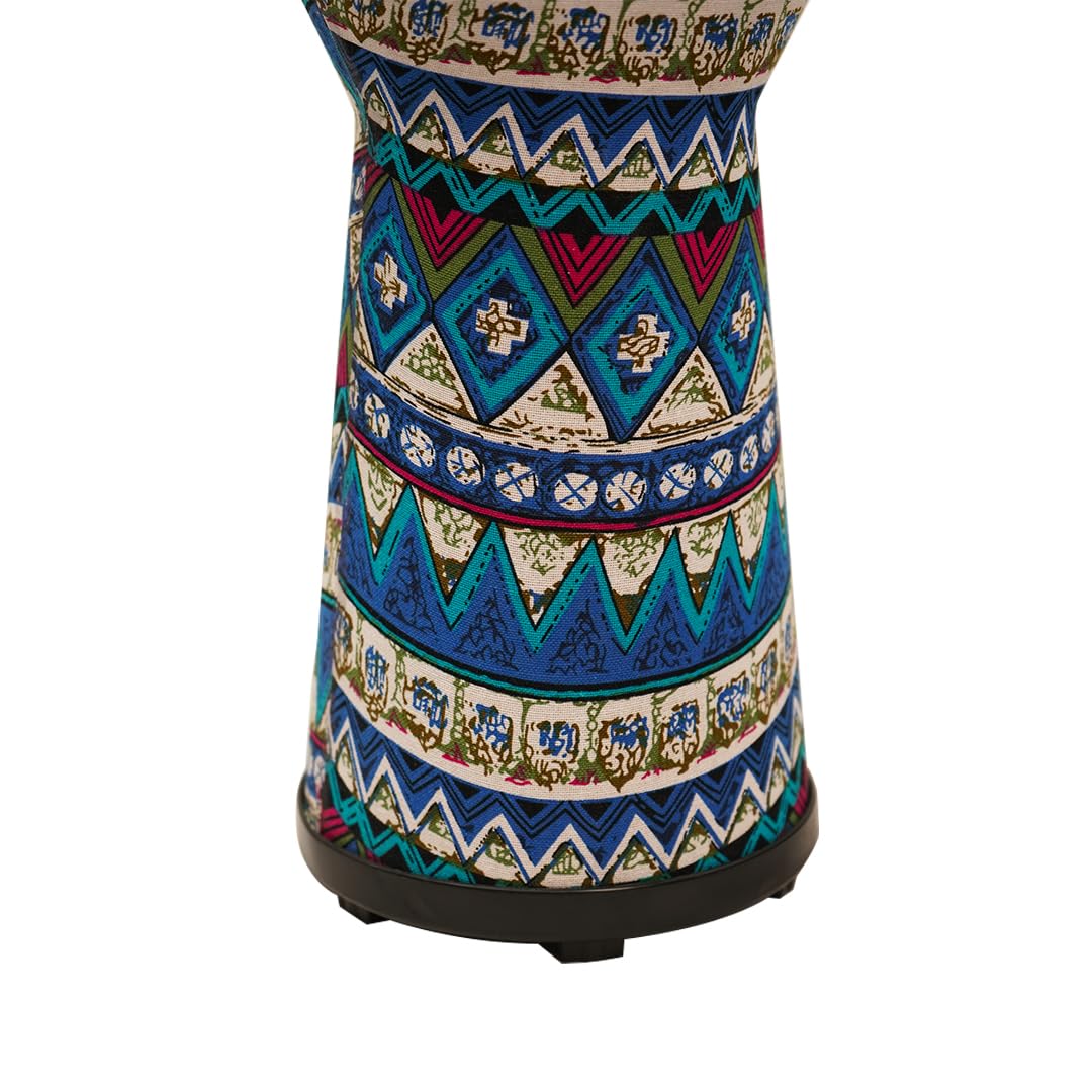 Kadence DJE10 Touring Series Hand Carved Djembe Drum | 10 Inch | Lug Tuning System | Wooden Shell | Artistic Printed Drum Head | Blue 3