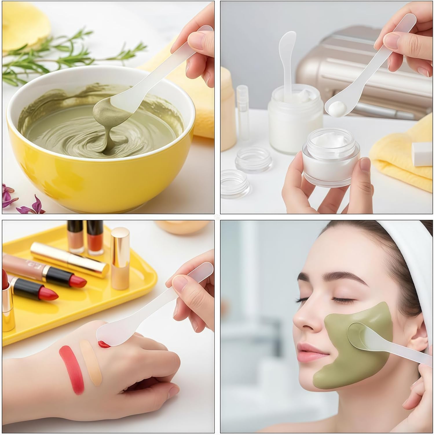 Transparent Premium Plastic Cosmetic Spatula Makeup Scoop Mask Spoon,