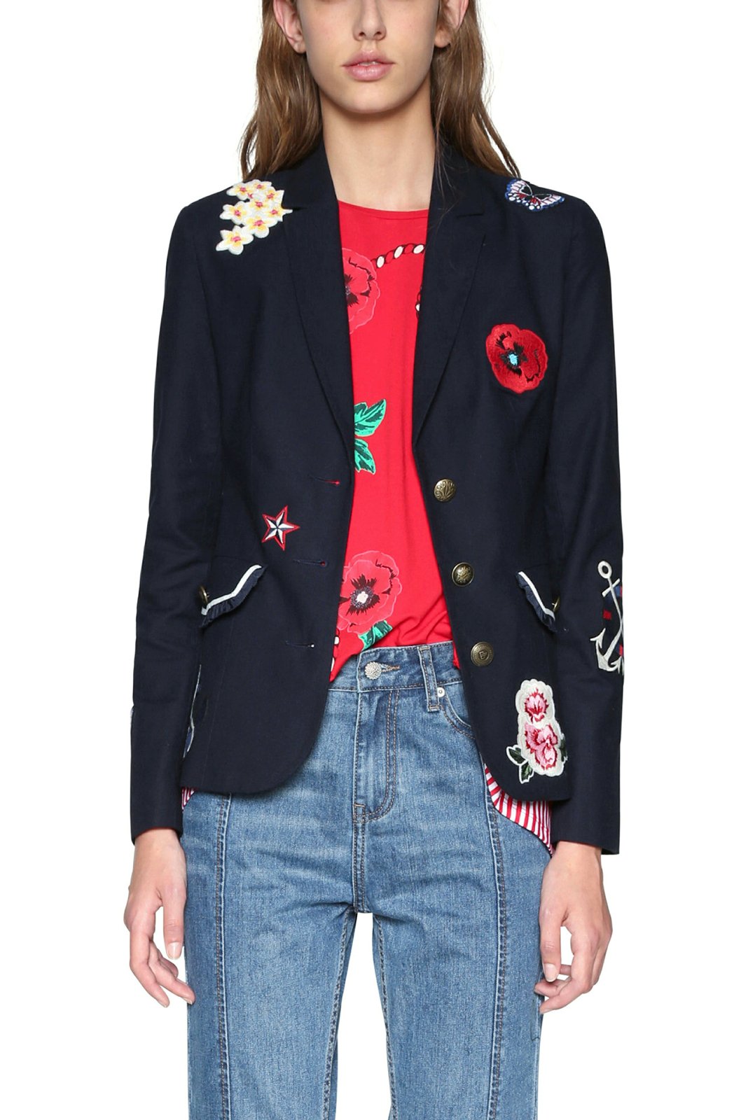 Desigual Women's Mégane Flower Details Blazer