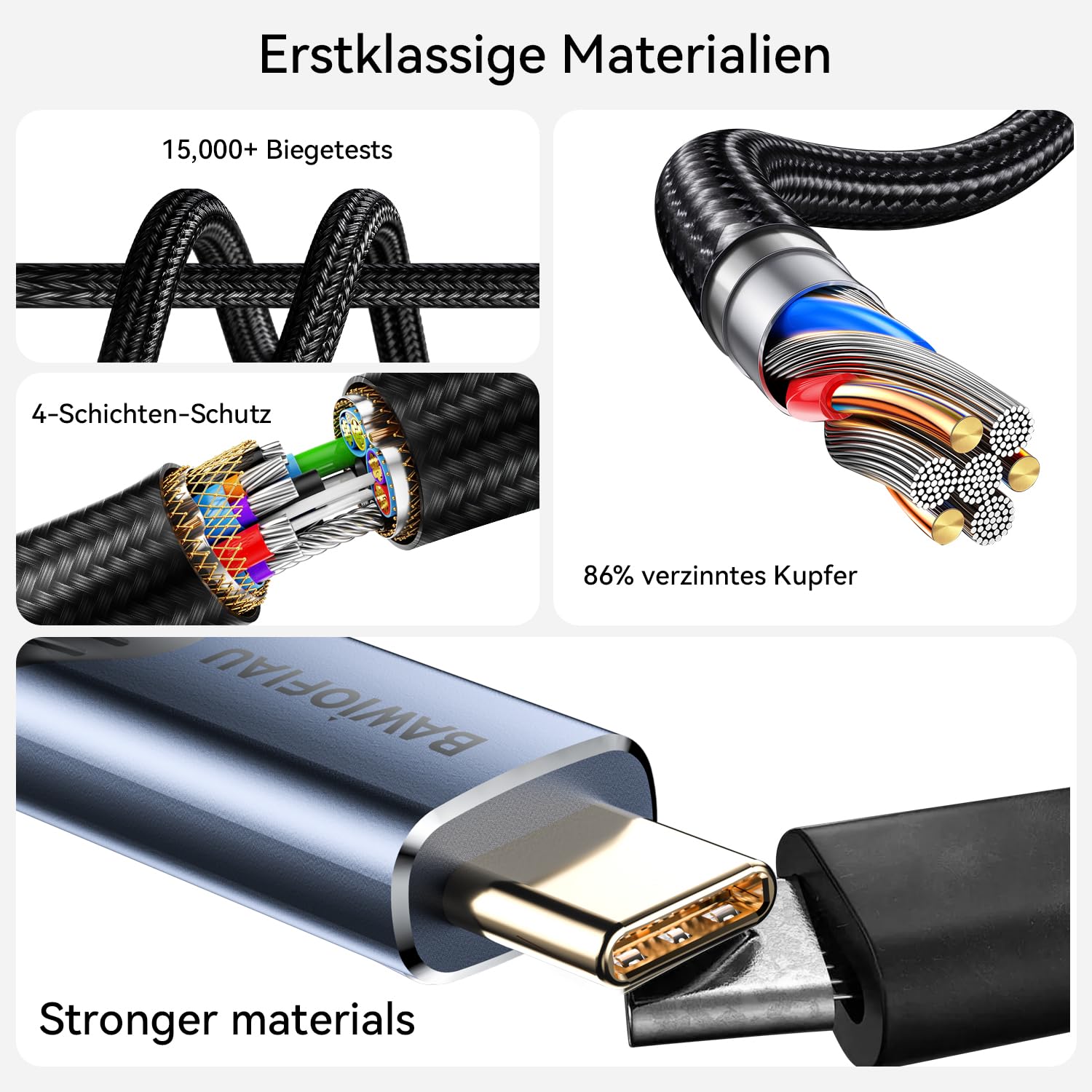 usb verlängerung Langes 3 M Kompatibel für thunderbolt 4 verlängerung,USB C anf USB C Lade Kabel 40Gbps,USB4 Verlängerung8k/4k@60hz video, usb c verlängerungskabel 240w