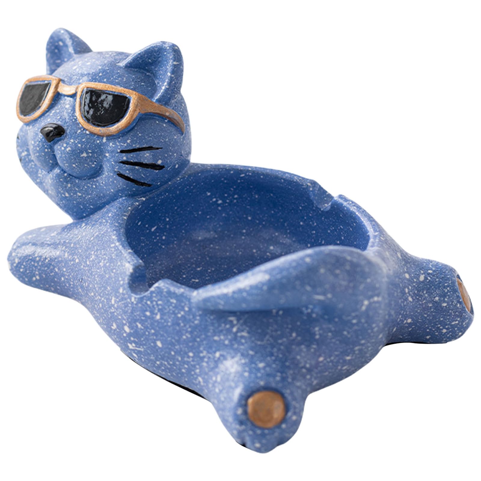 Buxuaaaa Blue Lovely Ashtray Desk Ornament And Gift Cartoon Animal Figurine For Collectors And Smokers Ashes Holder Lovely Ashtray