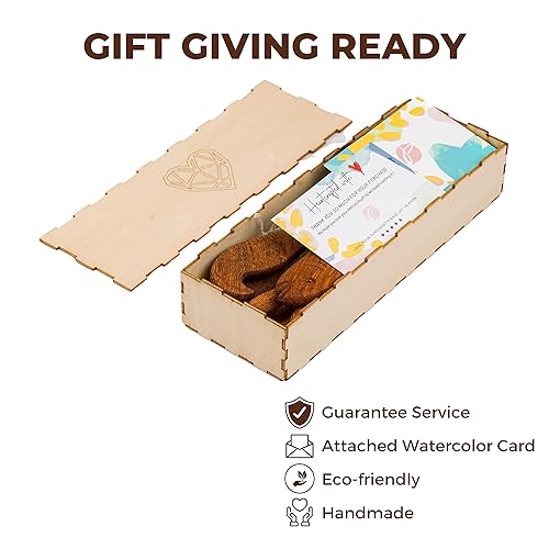 Miniatura 3 de JABIHOME Wooden Spoons for Eating, Cool Mother's Day Gifts for Mom, Small Wooden Spoon,Cat, Parrot, Rabbit, Fish Serving Utensils, Cat Lovers Gifts