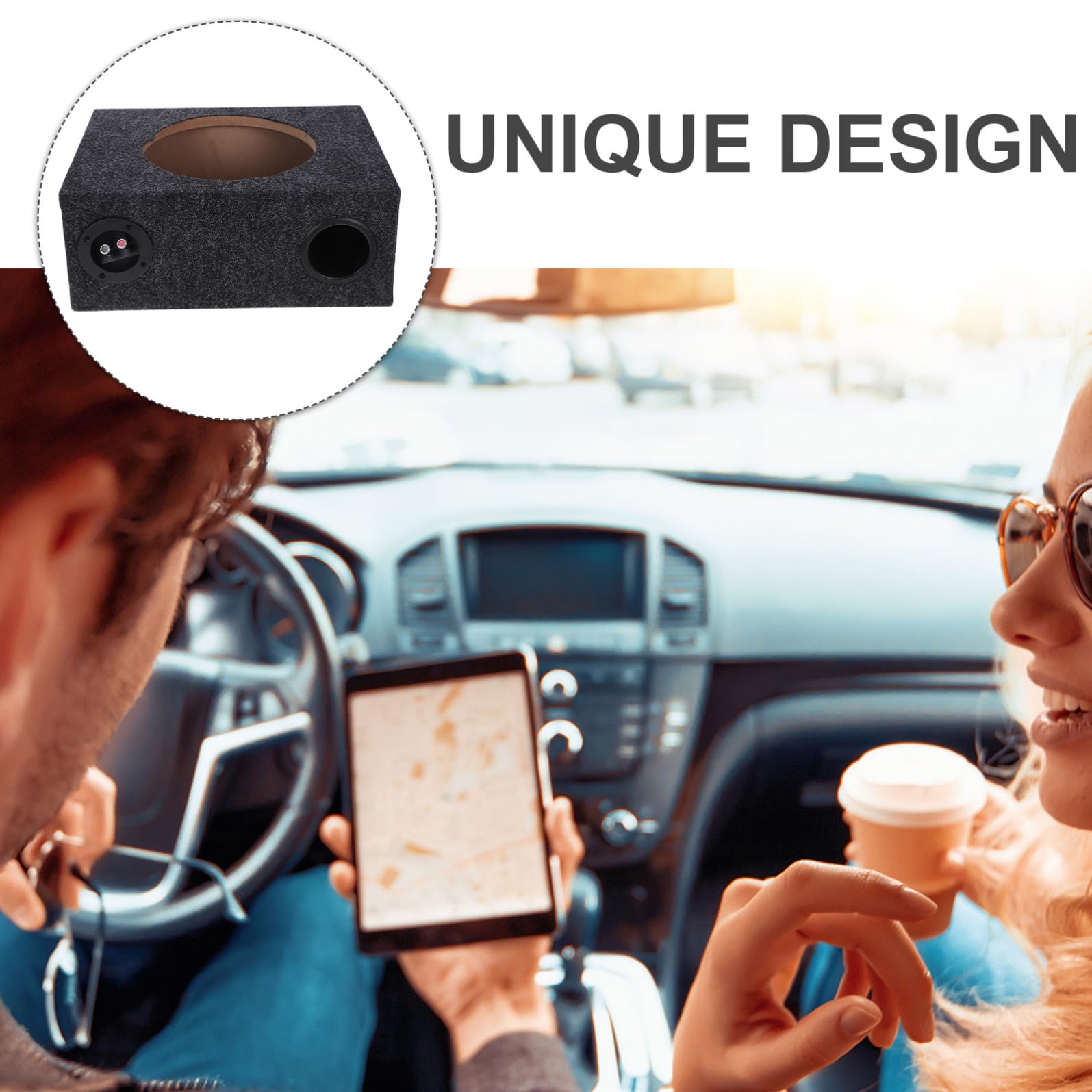 Cassa per Subwoofer per Auto da 10 Pollici Design Sottile e Materiale in Legno e Abs, Installazione Semplice per Interni Auto e Prestazioni Audio Migliorate