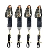 SPNUVR Universal 4PCS Motorcycle Turn Signals 12V 14 LED Mini Stalk Amber Lamp Indicator Blinker Flashers Compatible with Kawasaki Honda Yamaha Suzuki Motorcycle Accessories