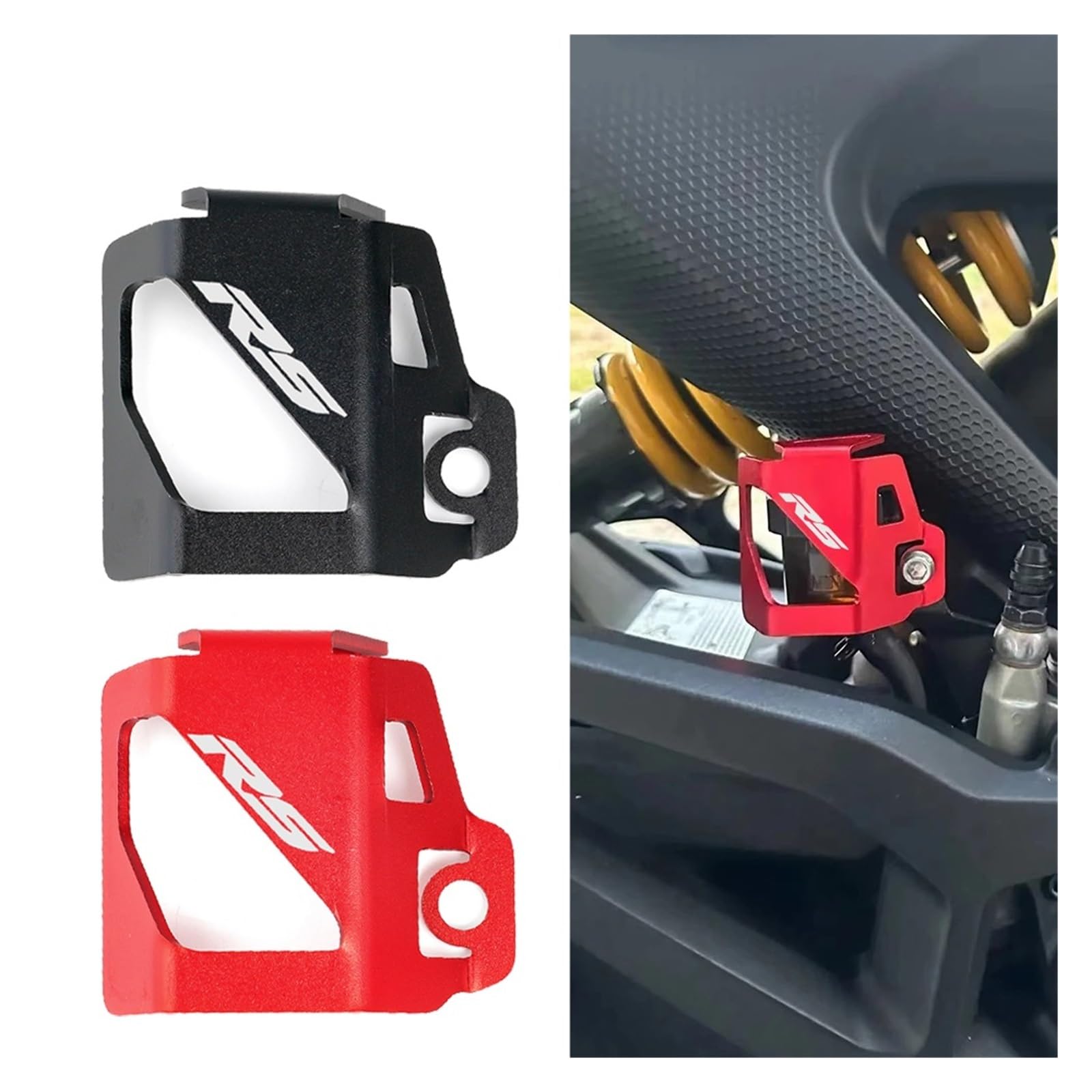 Compatibile con Aprilia RS660 RS457 RS 660 Rs 457 2024 Accessori CNC Serbatoio Liquido Freno Posteriore Moto Serbatoio Coperchio Protettivo (Nologo-Nero)