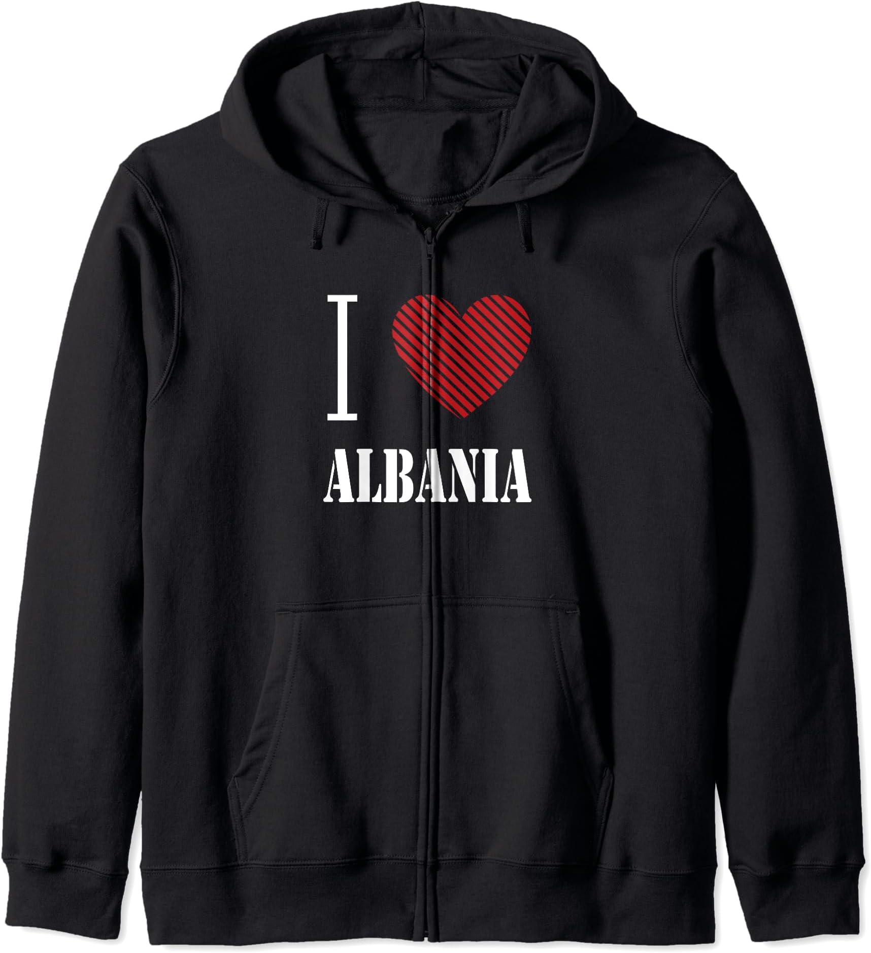 I Love Albania Abania Albanian Love Pride Jugo Albanian Zip Hoodie