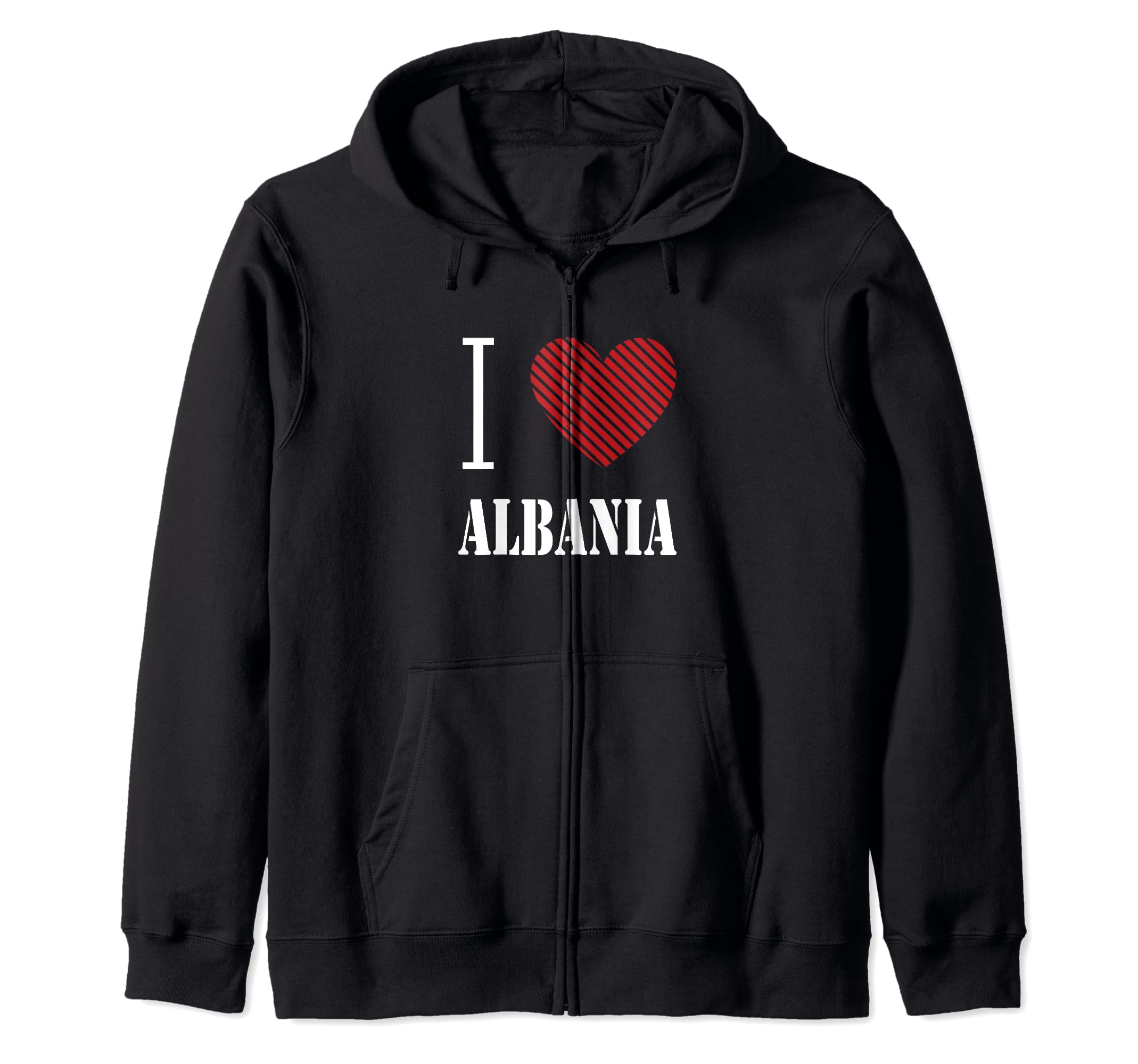 I Love Albania Abania Albanian Love Pride Jugo Albanian Zip Hoodie