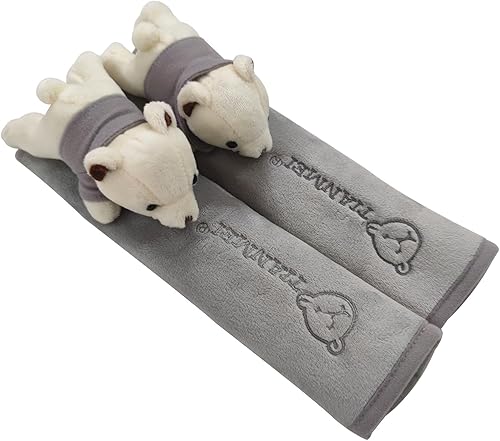 Miniatura 17 de Tianmei 2 piezas con diseño de muñeca de dibujos animados linda para funda de cinturón de seguridad de coche, almohadilla para la correa del hombro