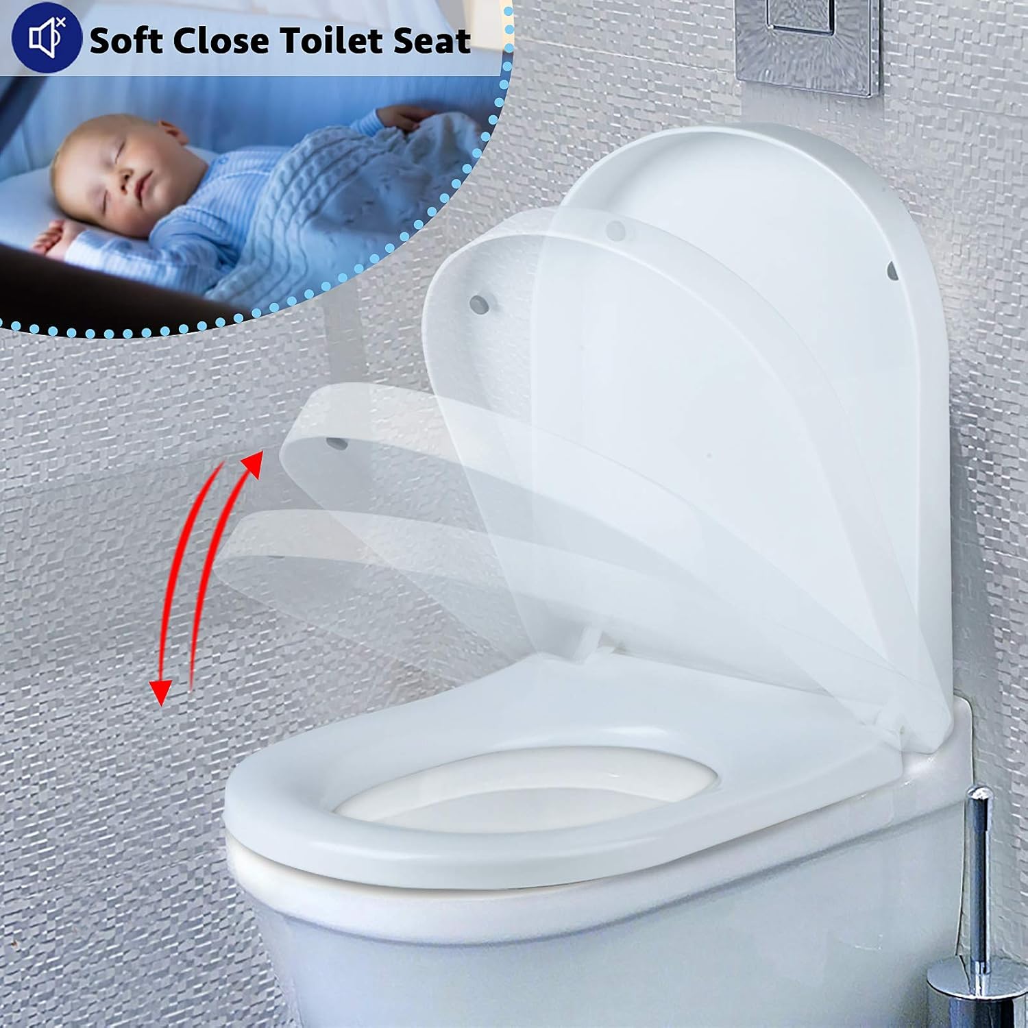 SACHUKOT Soft Close Toilet Seat with Quick Release,Bottom Fixing