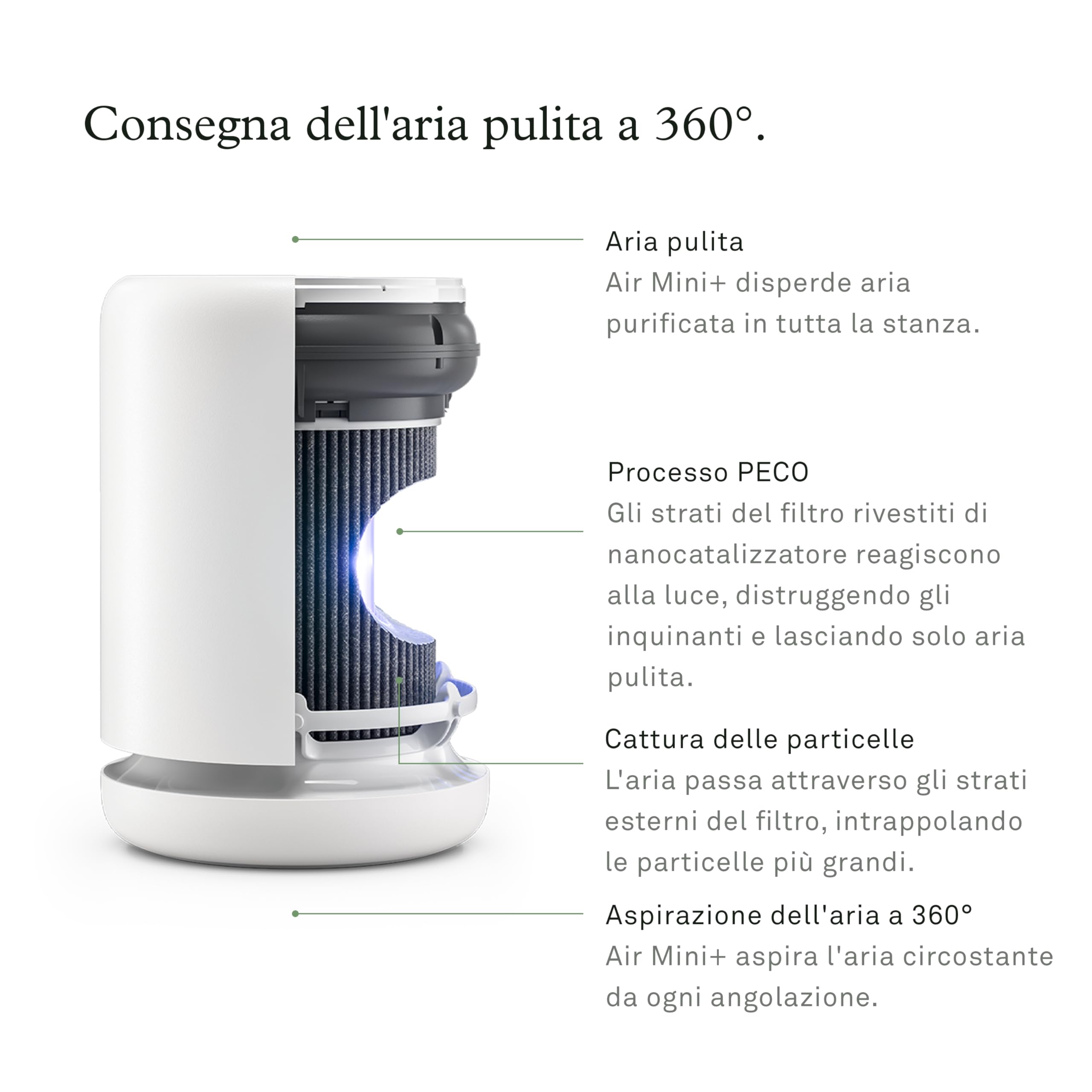 Molekule Filtro PECO per Air Mini e Air Mini+ Purificatori d'Aria - Filtro di Ricambio, Elimina Virus, VOC, Allergeni, Batteri, Muffa, Fumo - Nanotecnologia Avanzata, Sostituzione 6 Mesi