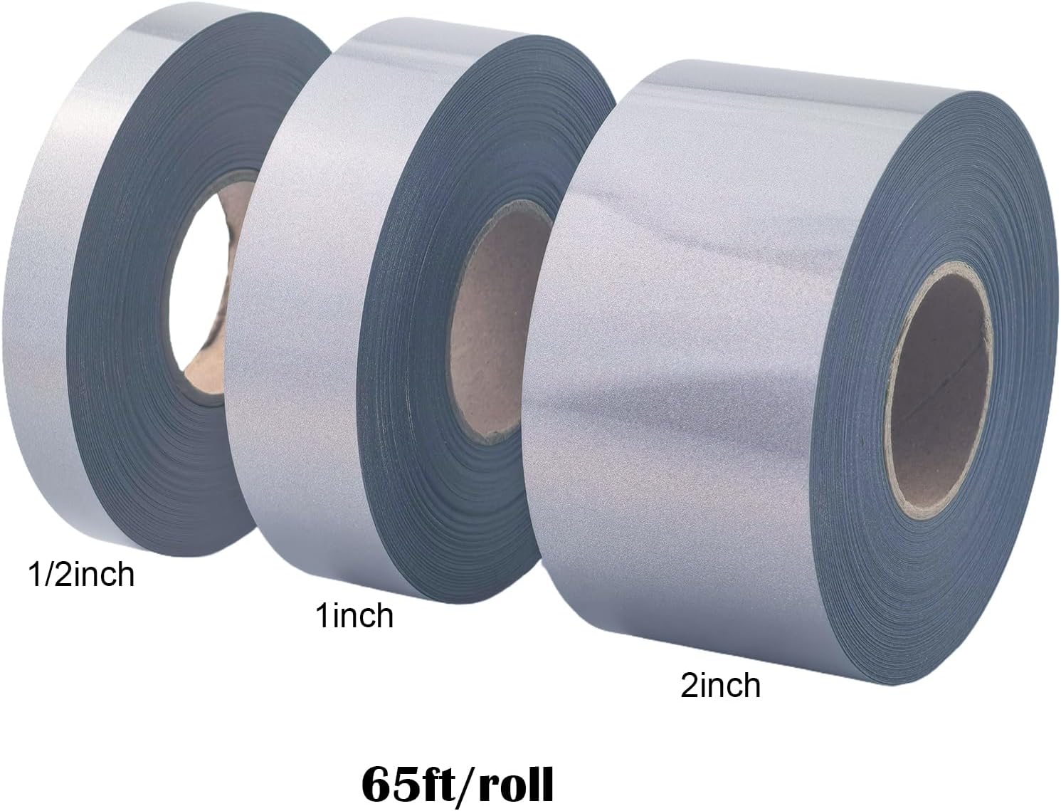 Reflective Heat Transfer Vinyl - Stretchable HTV for Sports Apparel, 65ft Roll - High Visibility, Flexible, Iron On, Easy to Cut for T-Shirts, Jackets, Bags (Silver) (2inch x 65ft)