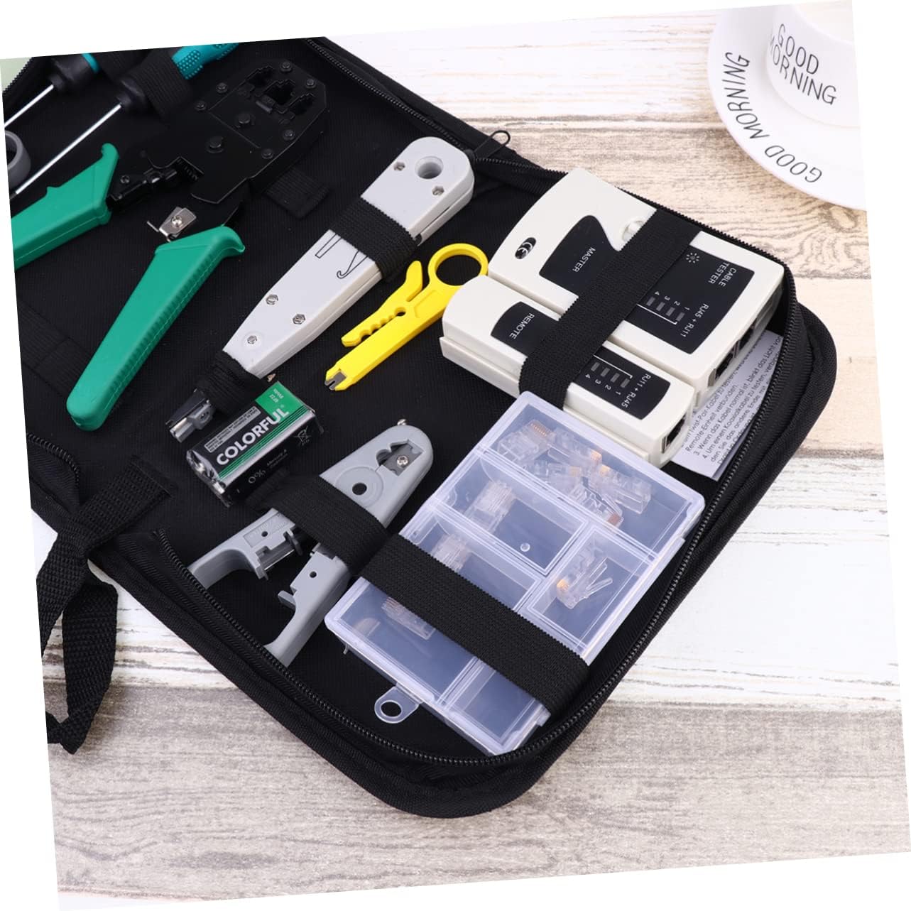 Artibetter 1Set Network Repair Tool Kit Professional LAN Installer Tools with Multi-Function Cable Tester Portable Tool Bag for Maintenance