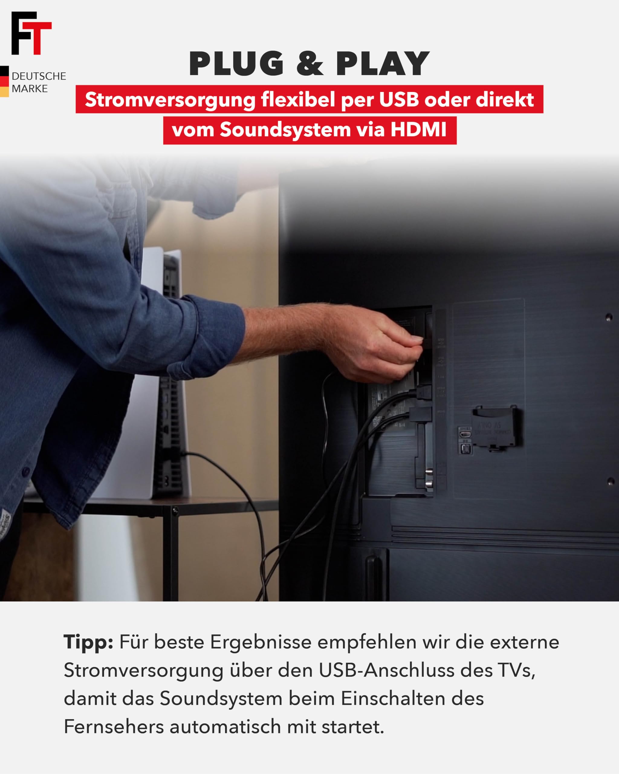 FeinTech AX421 HDMI eARC Switch 1 TV x 2 Soundbar - nutze 2 Soundgeräte an einem TV