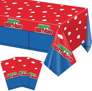 3 Pcs Super Cute Cool Brother Games Tablecloth Super Cute Cool Brothers Adventure Party Tablecloths Super Video Games Tablecovers Games Theme Party Decoration for Kids Birthday Party Decorations