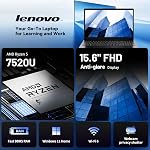 Lenovo IdeaPad Slim 1 15.6" Laptop, FHD Anti-Glare Display, AMD Ryzen 5 7520U, 8GB RAM, 512GB SSD, SD Card Reader, Wi-Fi 6, Windows 11 Home, Abyss Blue