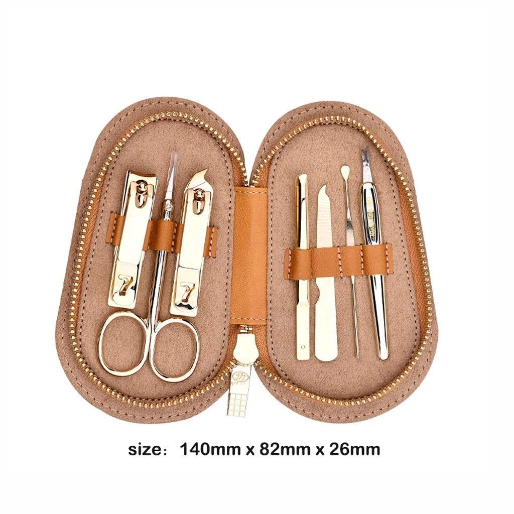 TONGQIC Nagelknipser-Set Rot Runde Nagelknipser Set, goldene Nagelknipser, Augenbraueclip, Augenbraue Schere, Ohr-Auswahl, Nagelknipser Tool (7 teiliges Set) Nagelknipser-Kit(B)