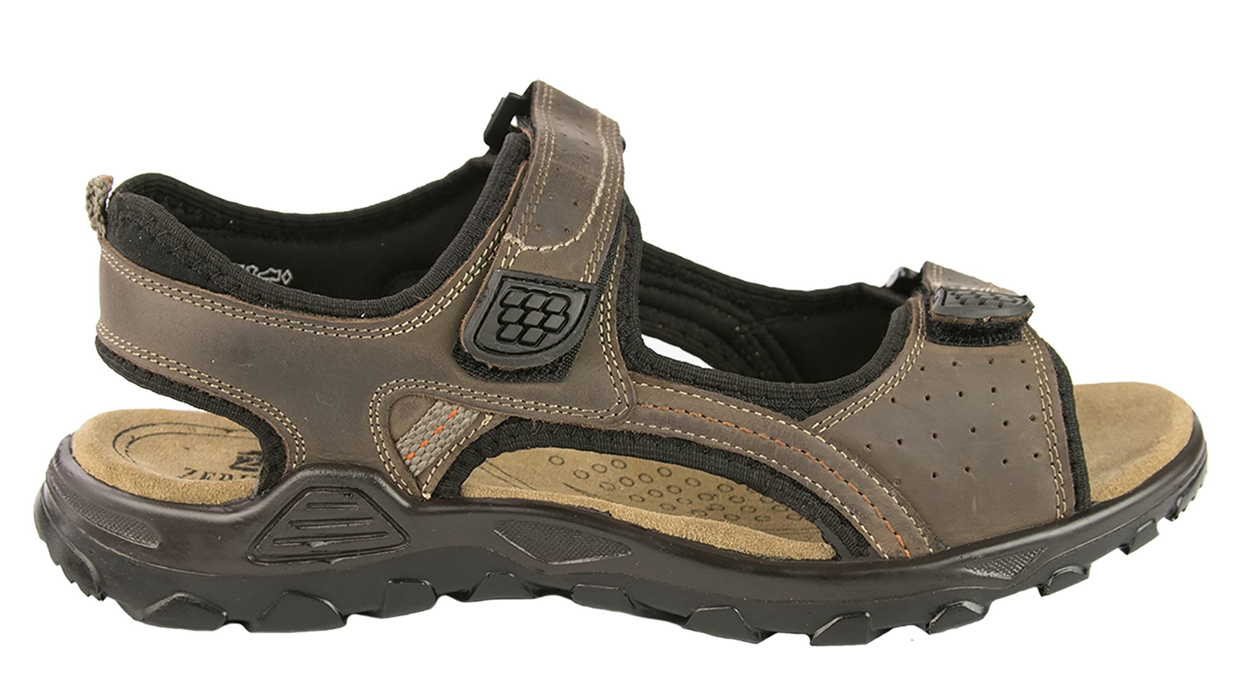 Zerimar Sandalia de Trekking para Hombre | Sandalias de Hombre de Cuero | Sandalias Deportivas Cómodas | Sandalias Cerradas con Velcro | Suela Antideslizante