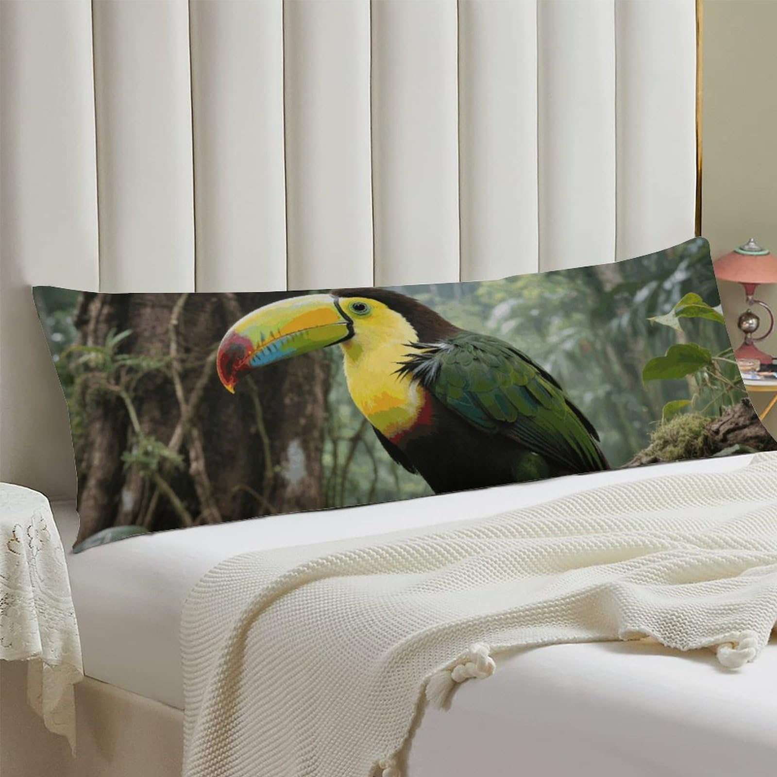 Body Pillow Cover 20x54 Long Pillow Case with Invisible Zipper Breathable Microfiber Parrot Bird Pillowcase Soft Cozy Protector for Bedroom Couch Sofa Bed Home Decor All Seasons