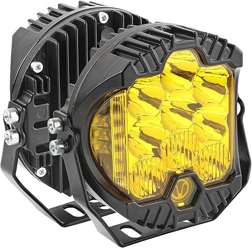 Miniatura 8 de AUTOXBERT Luz de conducción LED ámbar de 5 pulgadas, 50 W LED Offroad Shooter Pods Spot Flood Combo Beam luces antiniebla para camioneta Jeep 4x4