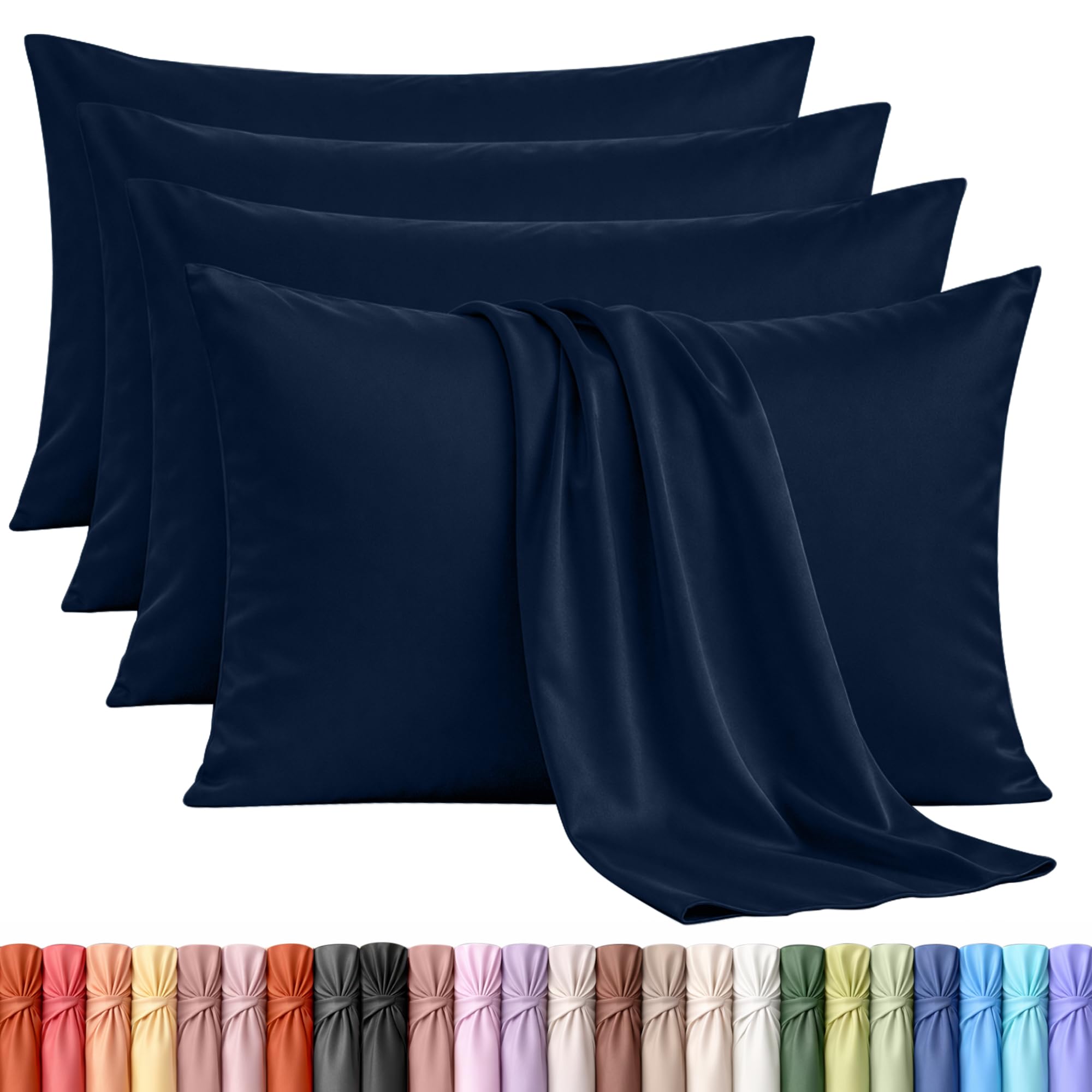 Utopia Bedding - Poszewka Na Poduszkę 50 x 75 cm - Zestaw 4-100% Poliester - Miękka Szczotkowana Mikrofibra - Poszewki Odporne Na Kurczenie I Blaknięcie - Granatowy