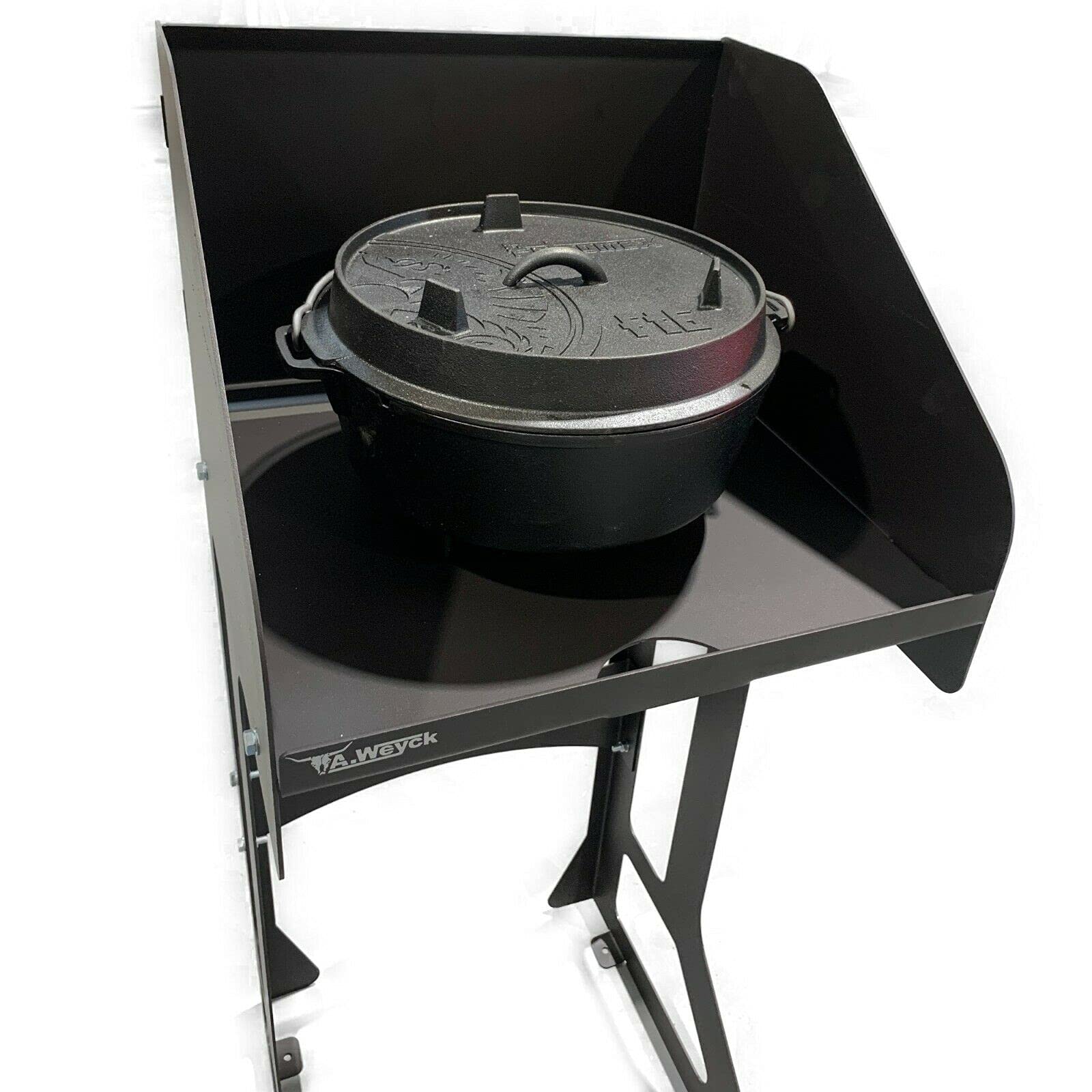Dutch Oven Tisch Mit Windschutz – Stabiler Stahltisch Für Feuertopf & Grill, Outdoor Kochstation #467