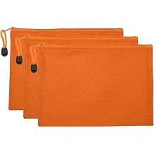 PATIKIL Waterproof Zipper File Bags, 3 Pack A5 Document Holders, Orange