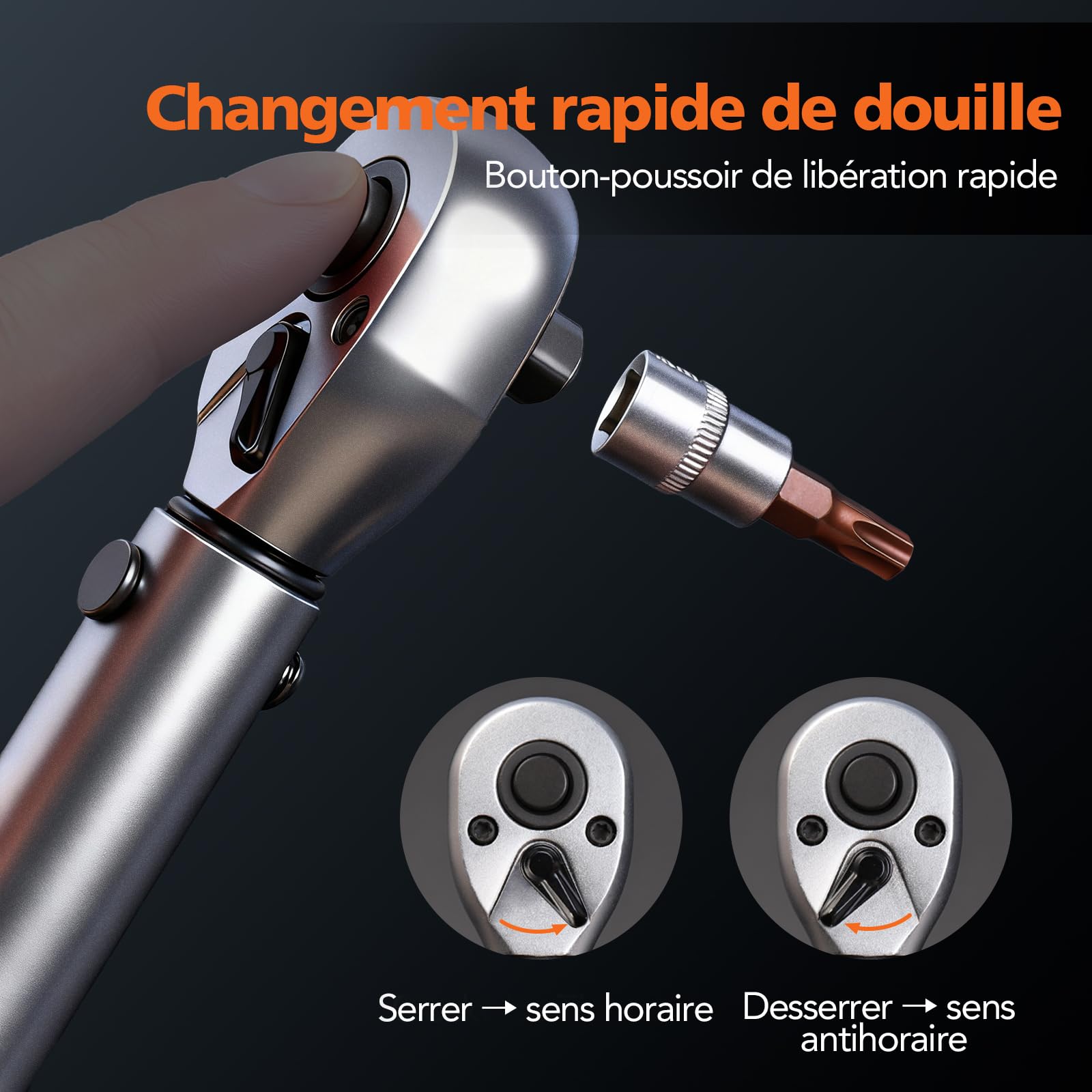 Clé Dynamométrique 1/4" 1-25Nm pour Vélo et Moto | Précision ±3% | Mécanisme à Clic Réversible 72 Dents | Kit d'Entretien avec Douilles Allen, Barre d'Extension, Adaptateurs