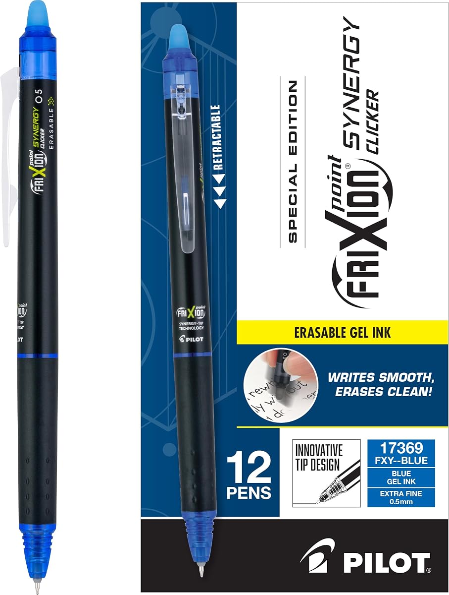 Pilot Pens, Extra Fine Point 0.5 mm, Pack of 12, Blue Ink