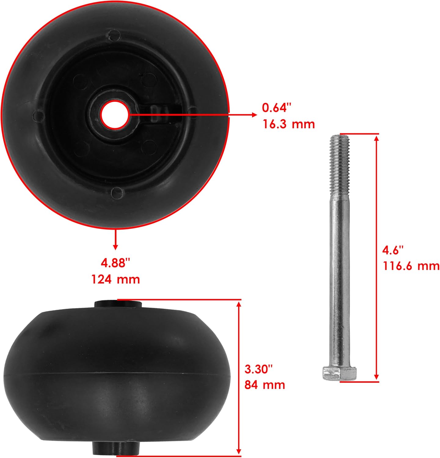 Caltric 61" Deck Wheel Compatible with BobCat Predator Pro FastCat QuickCat ProCat Walk Behind XRZ/Qty 6