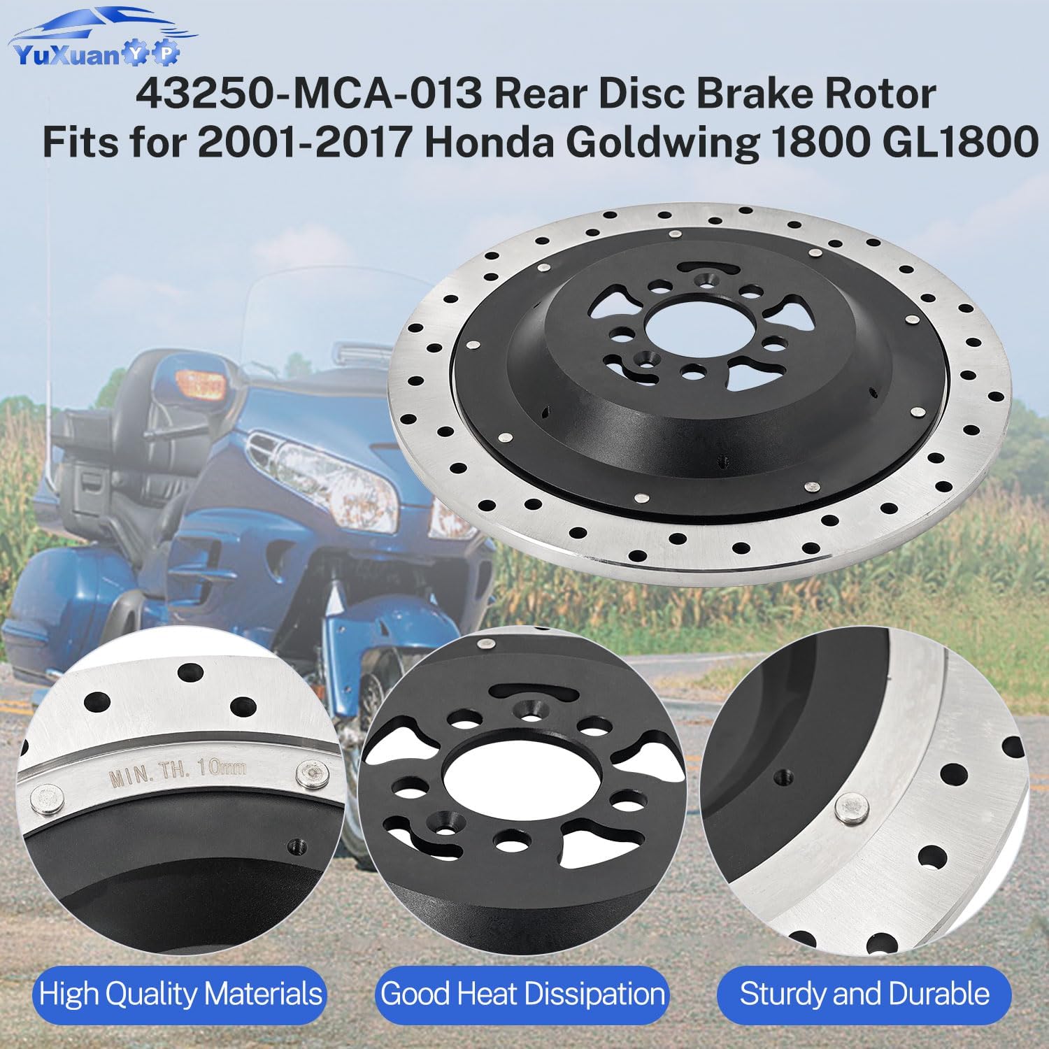 43250-MCA-013 Rear Disc Brake Rotor Fits for Honda Goldwing GL1800 1800 2001-2017# Not F6B Models