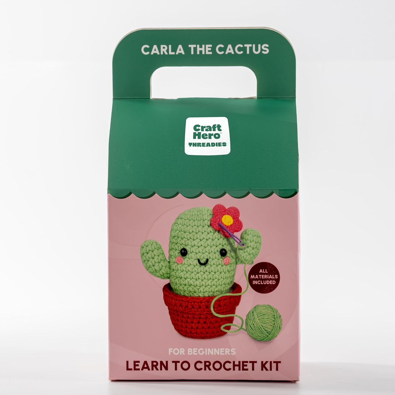 Craft Hero Threadies Complete Crochet Learning Kit for Beginners - All Materials Included | Pre-Started Project | Instructions for 4-Inch Finished Item
