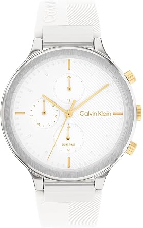 Calvin Klein Analogue Multifunction Quartz Watch for women Collection Energize with Stainless Steel or Silicone bracelet