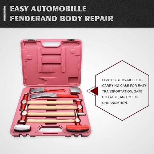 Miniatura 5 de Herramienta de reparación de carrocería automática de 9 piezas, herramienta de guardabarros de cuerpo de acero al carbono, martillo de cuerpo