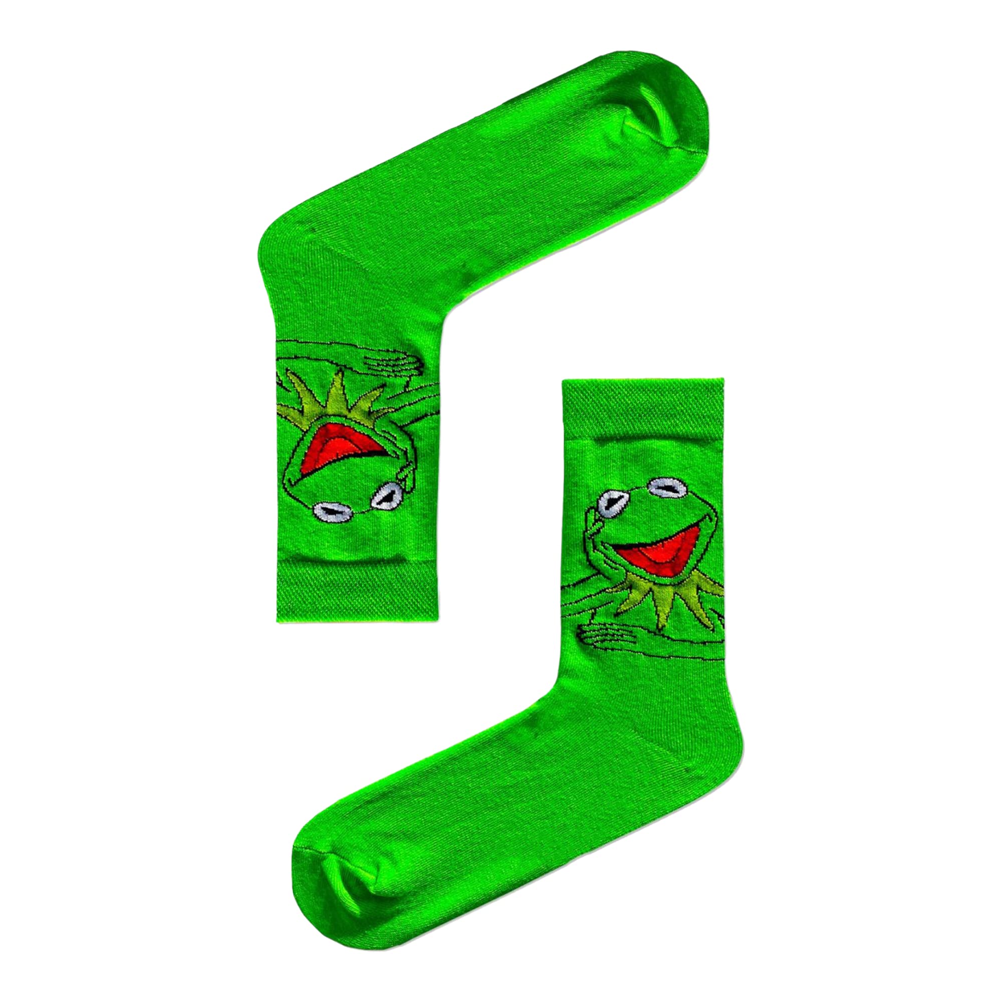 Frog Pattern Fun Socks Gifts Cartoon Funny Novelty Unisex Premium Cotton