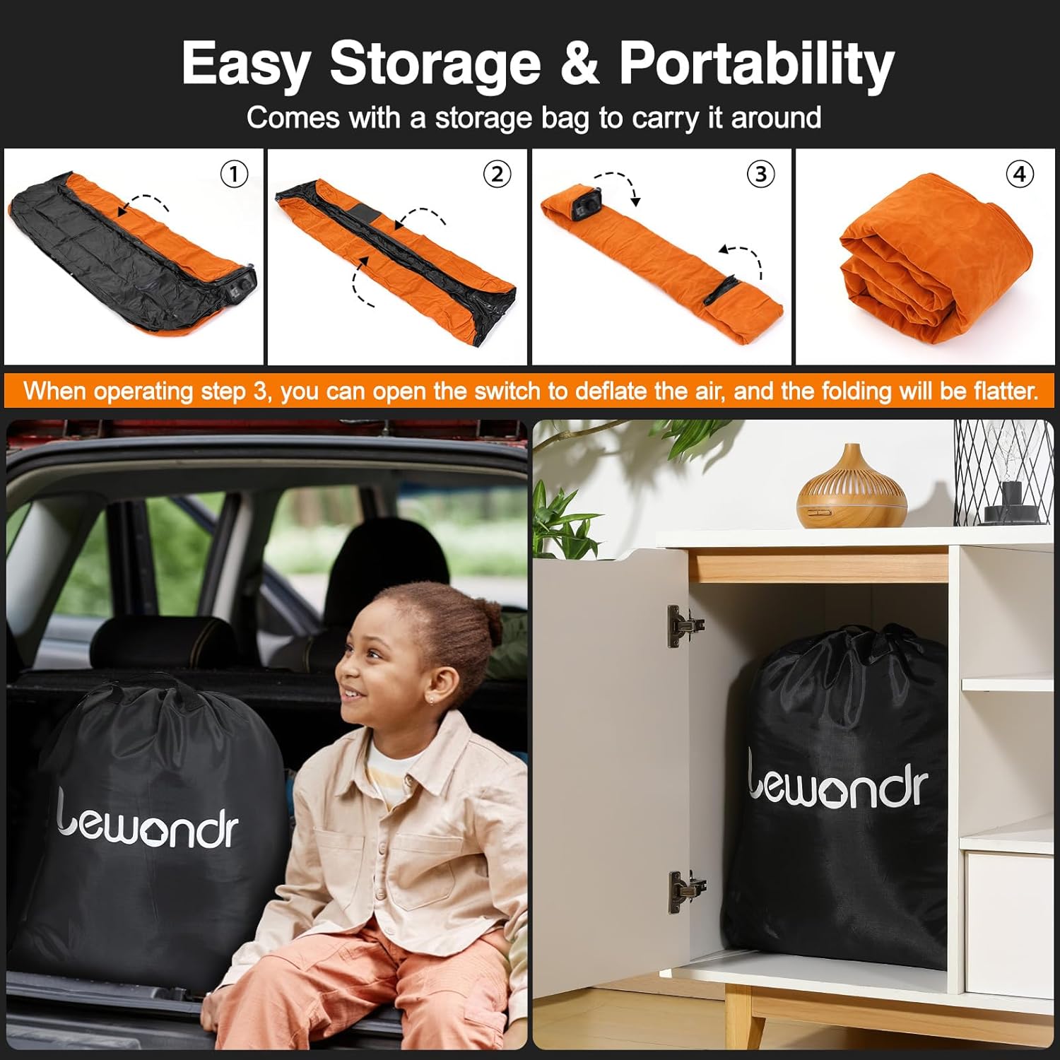 Lewondr Queen Air Mattress with Built in Pump,18