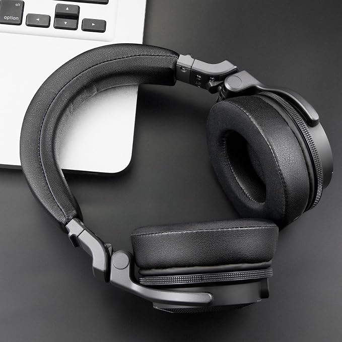 Almohadillas refrigerantes SOULWIT de 80 mm para auriculares Pioneer DJ HDJ-CUE1, cojines para orejas con espuma de aislamiento acústico de alta densidad miniatura 8