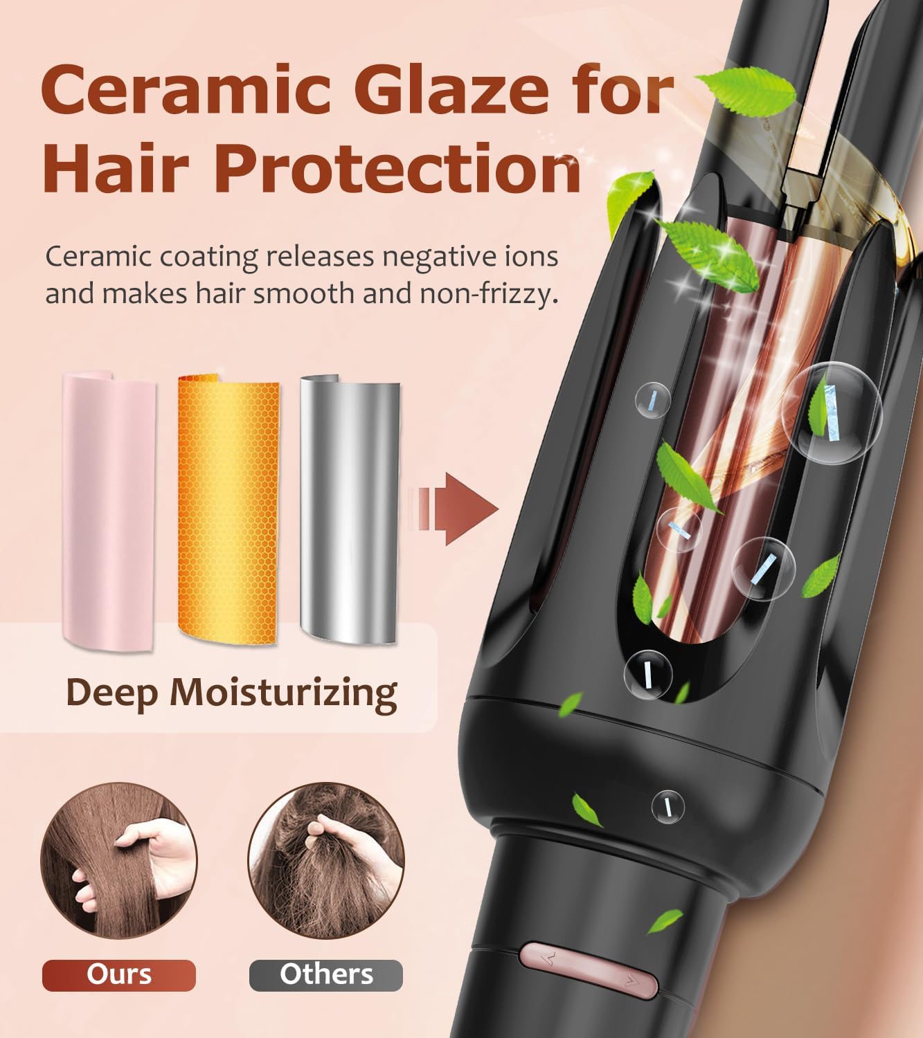 Automatic Hair Curler with Adjustable Heat, Timer & Safety Features