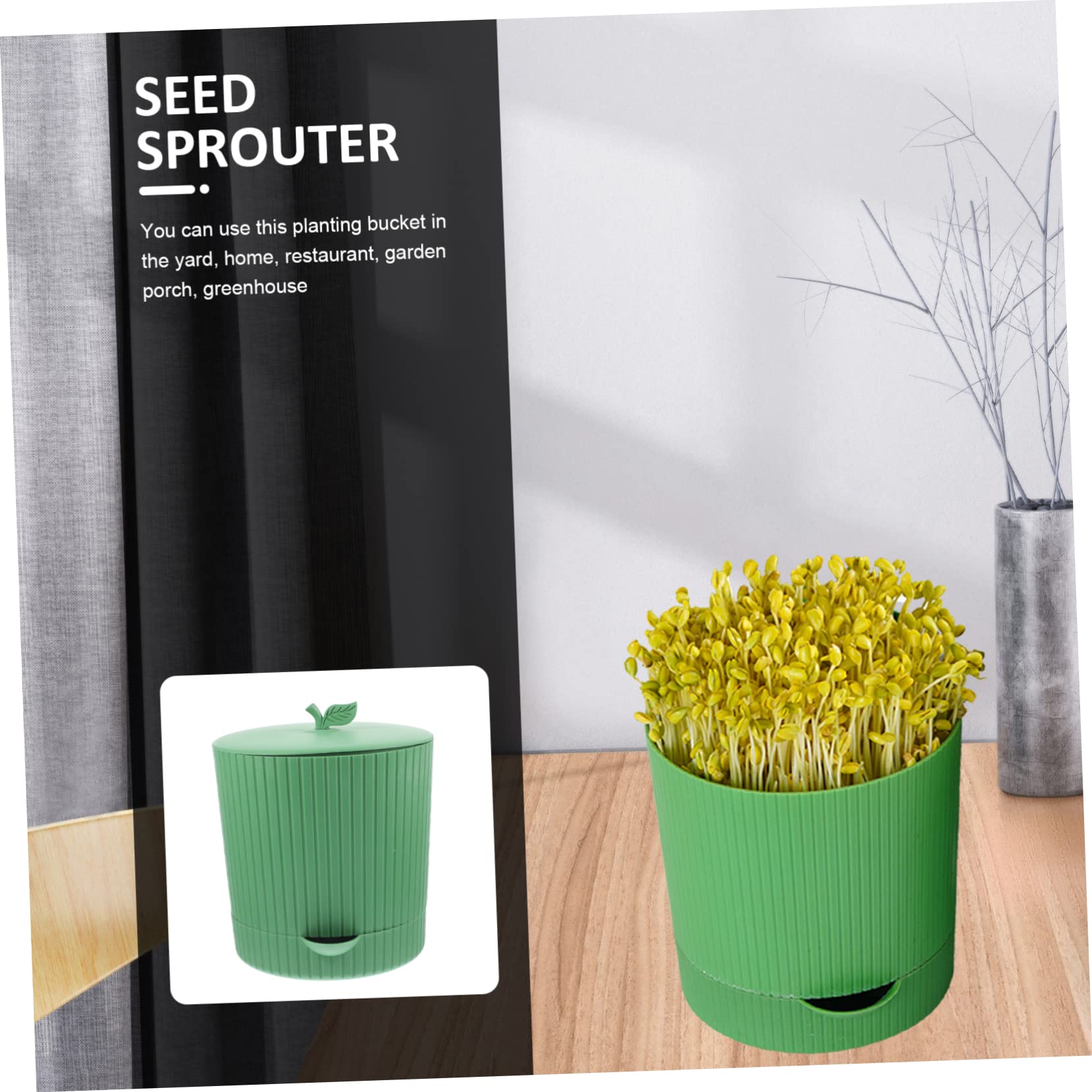 Kit de Culture de Germes de Haricots en PP, Pot de Germination Réutilisable Sortie D’Eau, pour Haricots Mungo et Rouges, Jardin ou Serrage